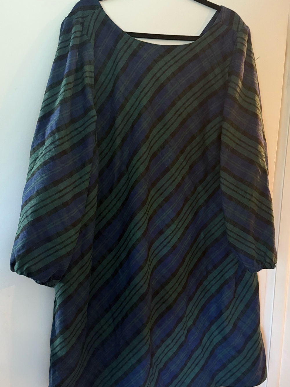 Lands End Flannel Green & Blue Women’s Dress